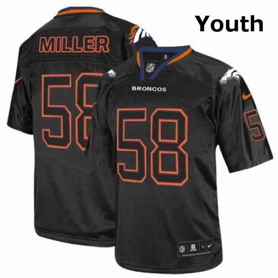 Youth Nike Denver Broncos 58 Von Miller Elite Lights Out Black NFL Jersey